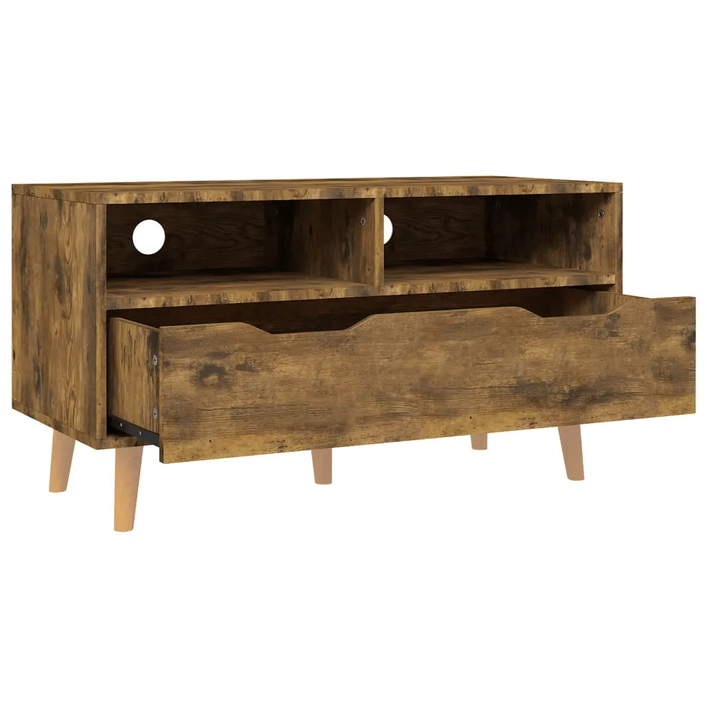 Mobile Porta TV Rovere Fumo 90x40x48,5 cm Legno Multistrato 326785