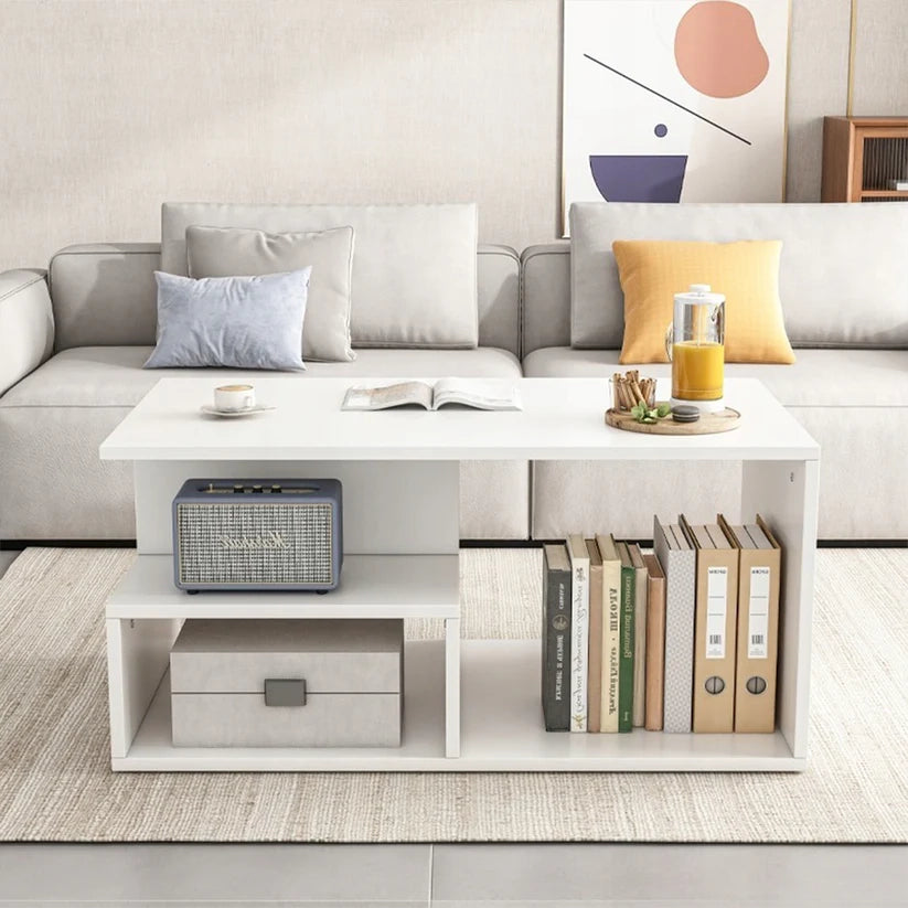 Tavolino da salotto, bianco 90x43x51 cm