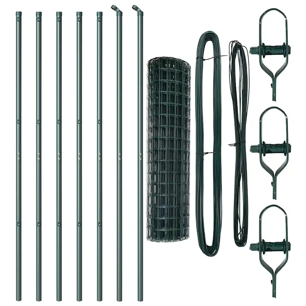 Recinzione da Giardino | Recinzione con Posto Verde 1 x 10 m Acciaio e PVC