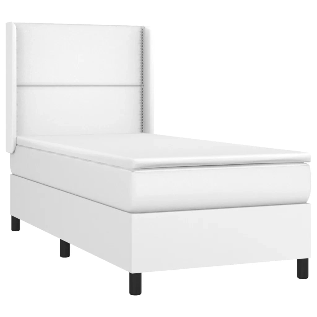 Giroletto Molle con Materasso e LED Bianco 100x200cm Similpelle 3139308