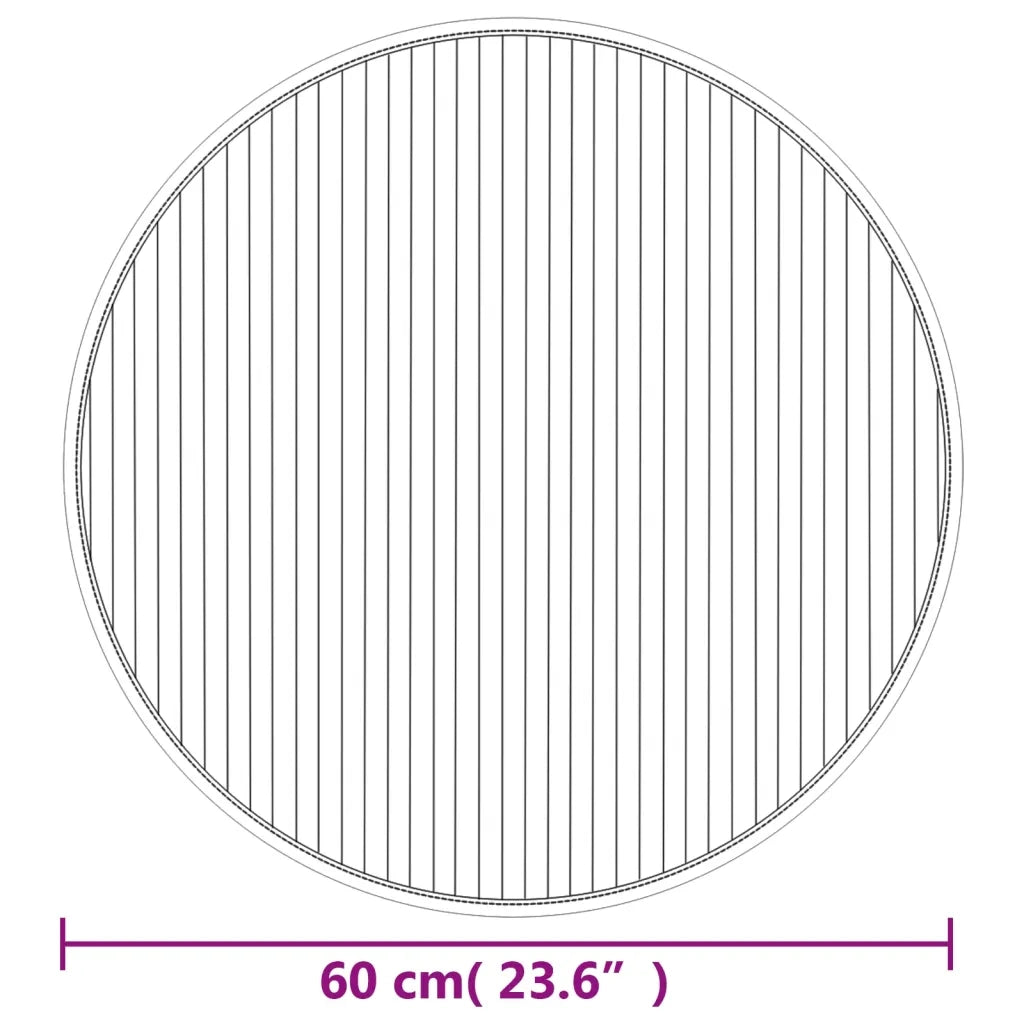 Tappeto Rotondo Nero 60 cm in Bambù 376972