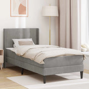 Struttura letto con materasso Grigio chiaro 90 x 190 cm Velluto 3415244