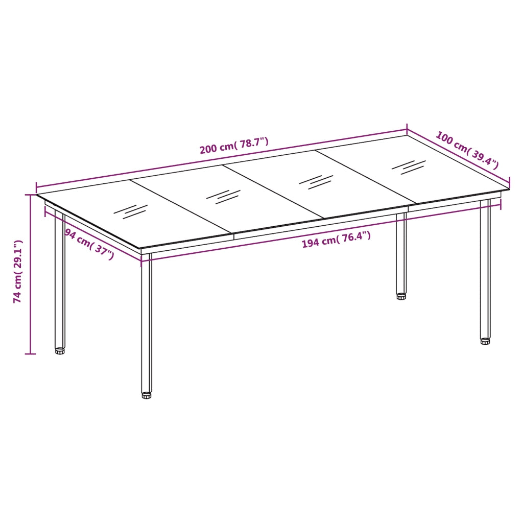Set da Pranzo da Giardino 7 pz Marrone 3099231