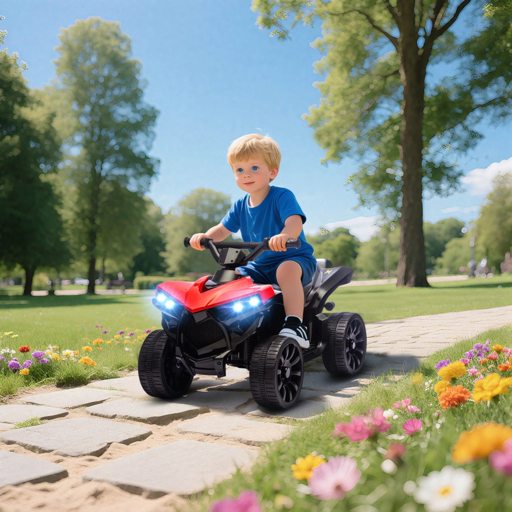Quad Elettrico per Bambini 6V ¨C zephmum ¨C 70x42x45 cm Rosso