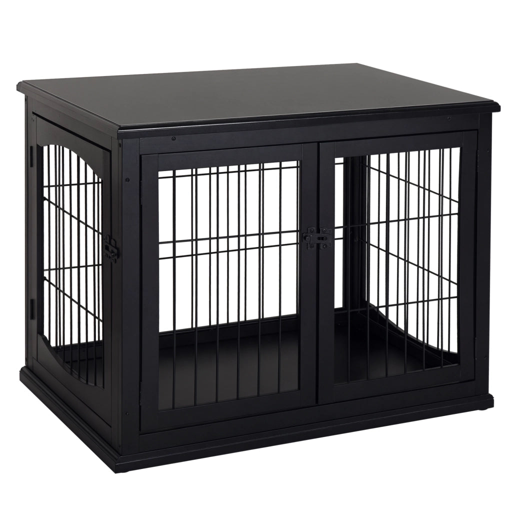 Gabbia per cani in legno MDF ¨C Minimal ¨C 81x58x66 cm nero