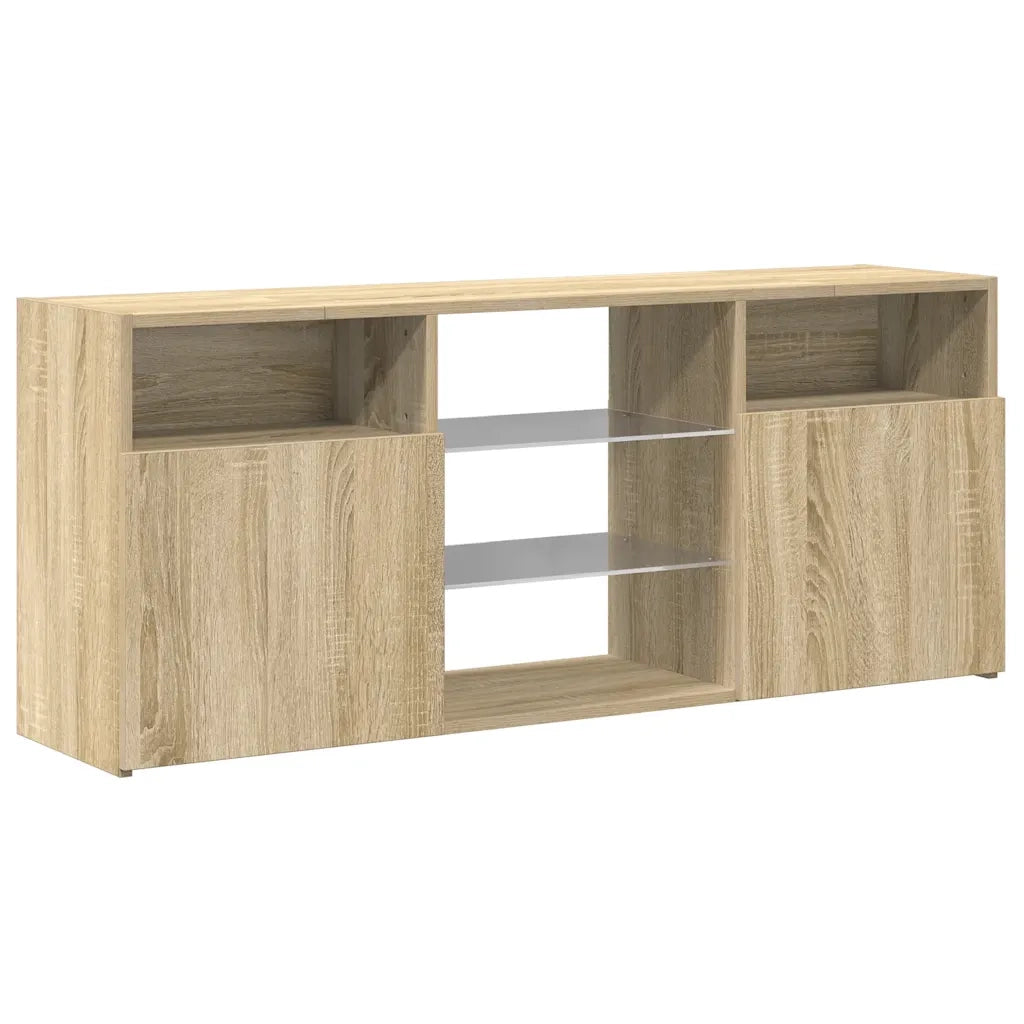 Mobile Porta TV con Luci LED Rovere Sonoma 120x30x50 cm 804304