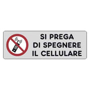 ETICHETTA 'SI PREGA DI SPEGNERE I TEL. CELLULARI' 15x5 cm - 10 pezzi