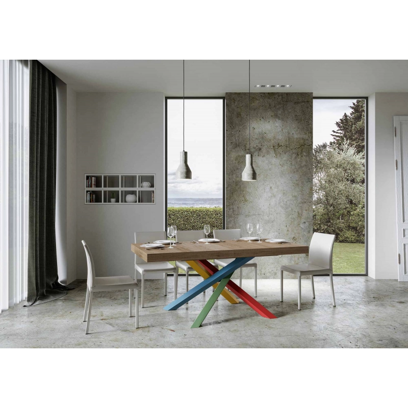 Tavolo allungabile 90x180/440 cm Volantis telaio gambe 4 colori (B) - Quercia Natura