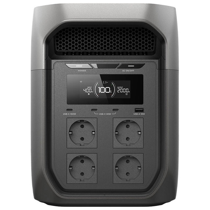 EcoFlow Delta 3 Max, Stazione di Alimentazione Portatile, 2048Wh, 2400W, Litio Ferro Fosfato