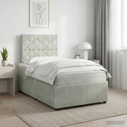 Letto box spring con materasso Grigio Chiaro 120 x 200 cm 3454589