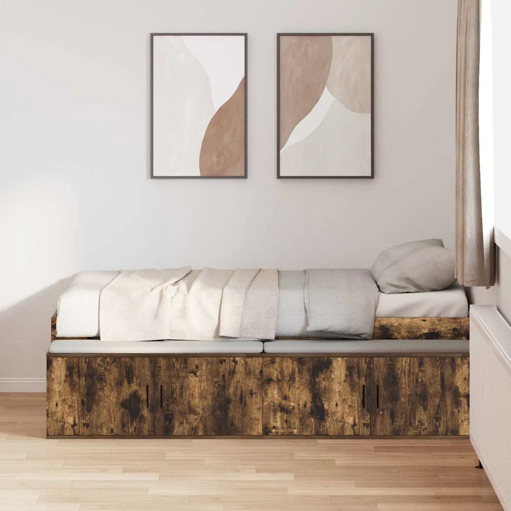 Struttura del letto-Giroletto Rovere fum¨¦ 90 x 200 cm Legno multistrato 753304