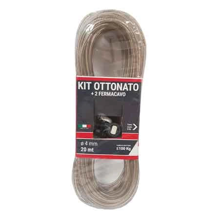 KIT CAVETTO STENDIBIANCHERIA MATASSA   Ø 4 mm - 20 mt - con due fermacavi