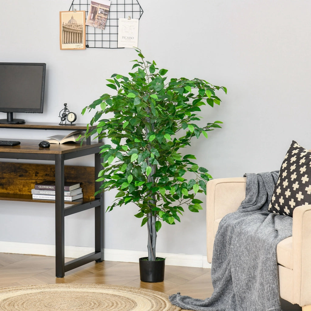 Pianta Ficus Artificiale ¨C zephmum ¨C Vaso Cemento 135 cm Verde