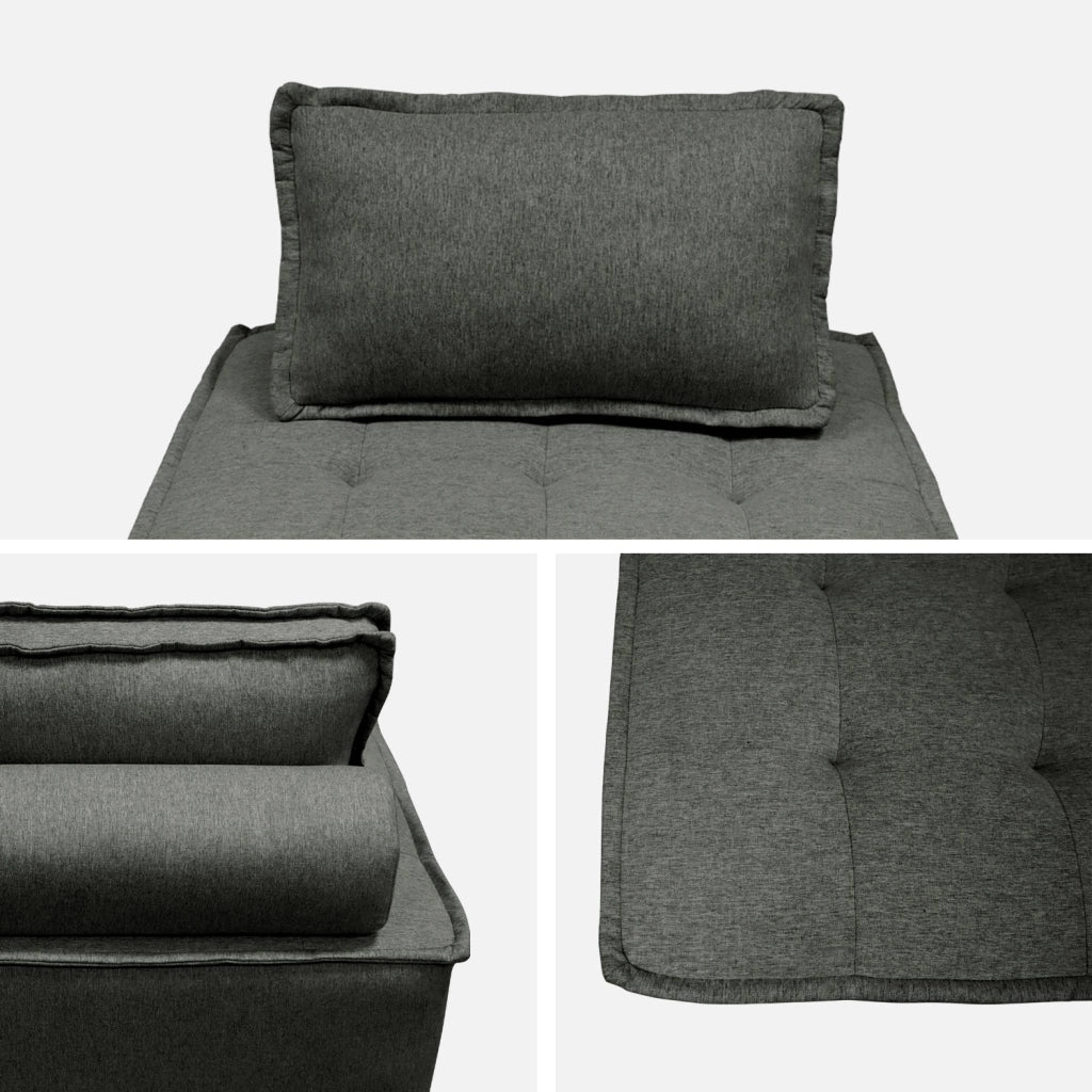 Divano modulare, 2 posti, grigio