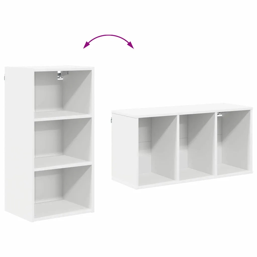 Mobiletto a parete moderno con ampio spazio contenitivo 40 x 29,5 x 80 cm legno composito bianco 02_0053481