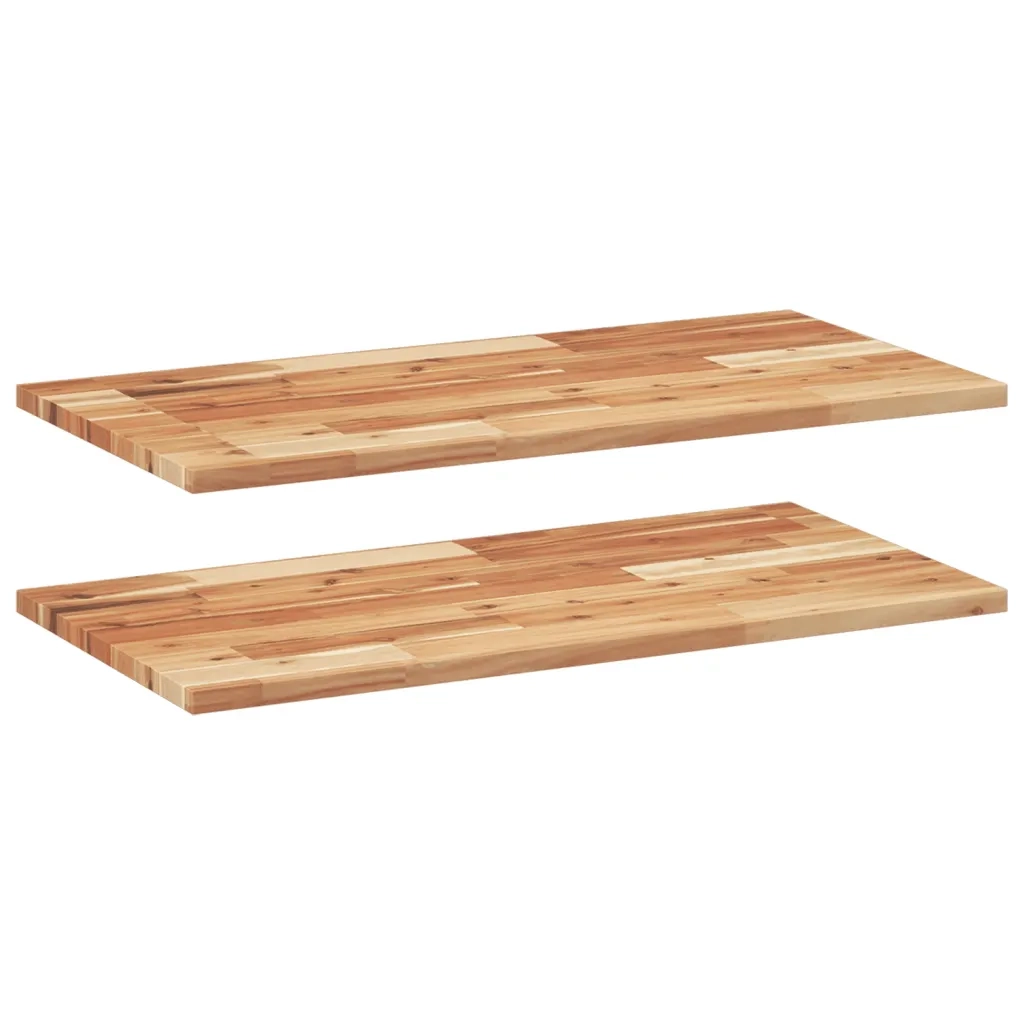 2 pz Mensole da Parete | Scaffali a Parete | Ripiano a parete 100x40x2 cm Legno Acacia Rifinito a Olio