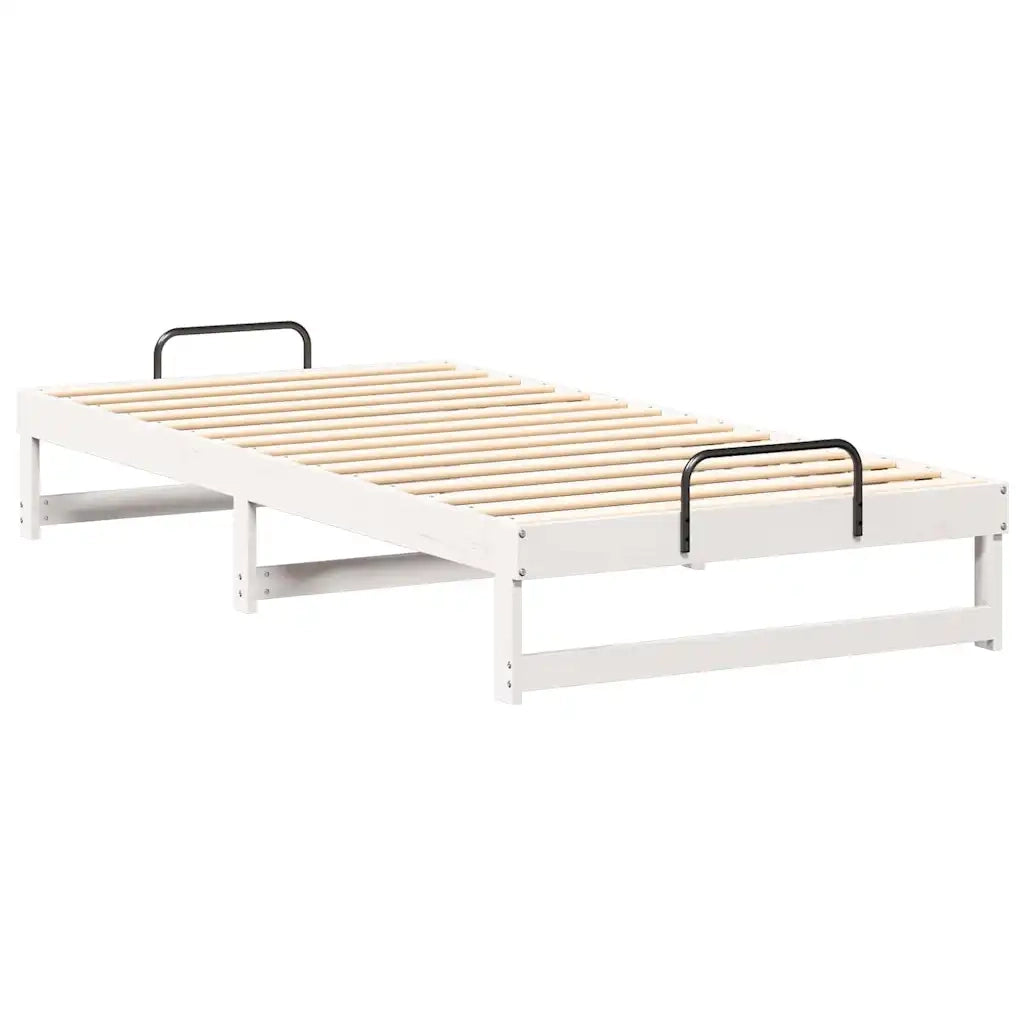 Letto singolo | Letto per adulti | Struttura del letto Bianco 100 x 200 cm Pino massello