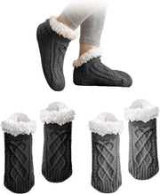 Due paia di calze invernali di lana spessa per uomo - calze antiscivolo - colore grigio scuro nero - misura 39-44 - calze per sneakers
