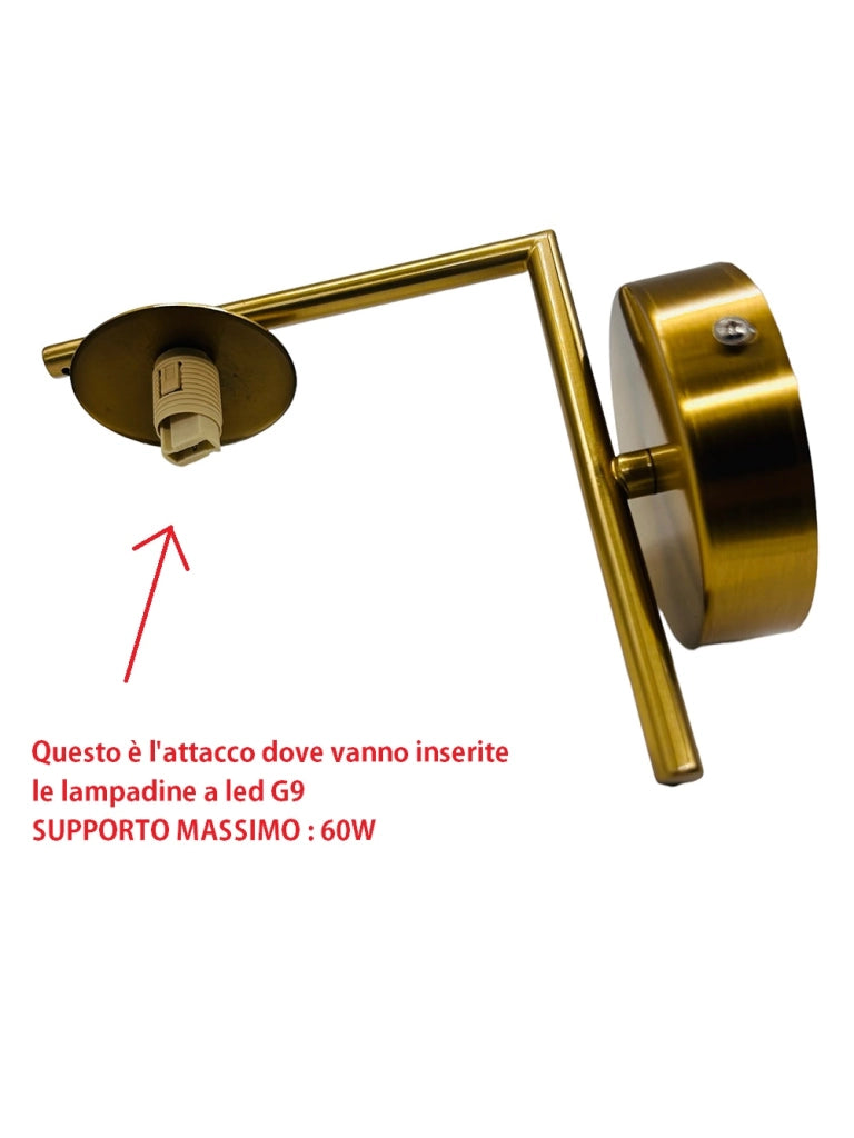 Applique lampada da parete moderna in metallo colore oro sfera in vetro opaco per interni casa salotto stanza da letto attacco Lampadine LED G9