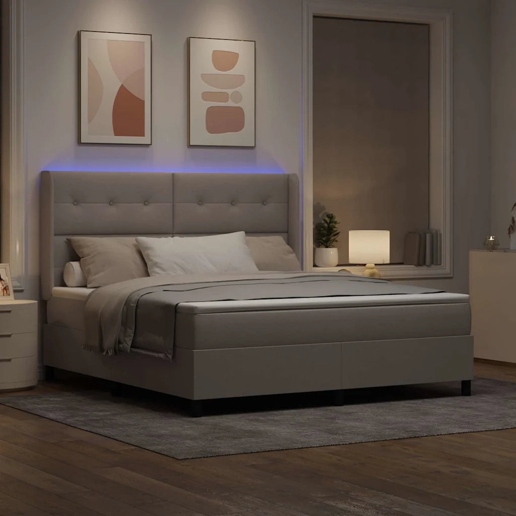 Letto a Sorgente LED con materasso Talpa 180 x 200 cm Tessuto