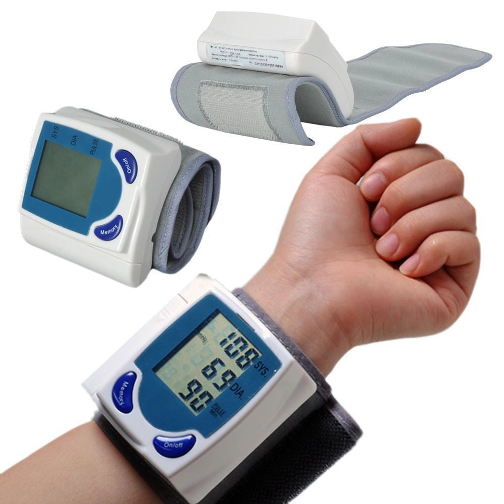 Trade Shop - Sfigmomanometro Misuratore Di Pressione Da Polso Automatico Digitale Lcd Ck101 -