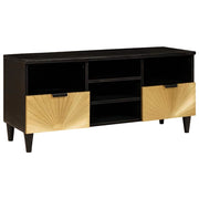Mobile porta TV moderno con contenitore 100 x 33 x 46 cm design contemporaneo in legno nero 02_0057762