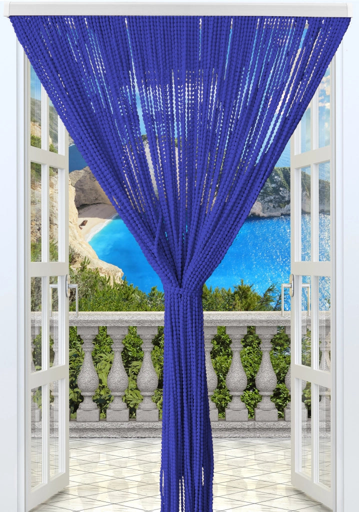 Tenda Antimosche per Porta Finestra a Pannello Con Telaio In PVC Blu Navy - 140 x 230