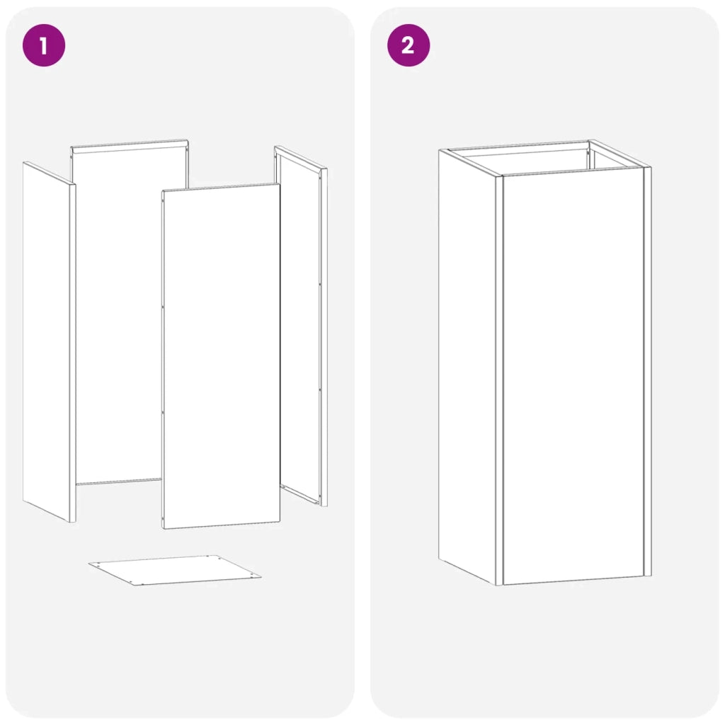 Vaso da giardino Nero 20 x 20 x 40 cm Acciaio laminato a freddo 8005288