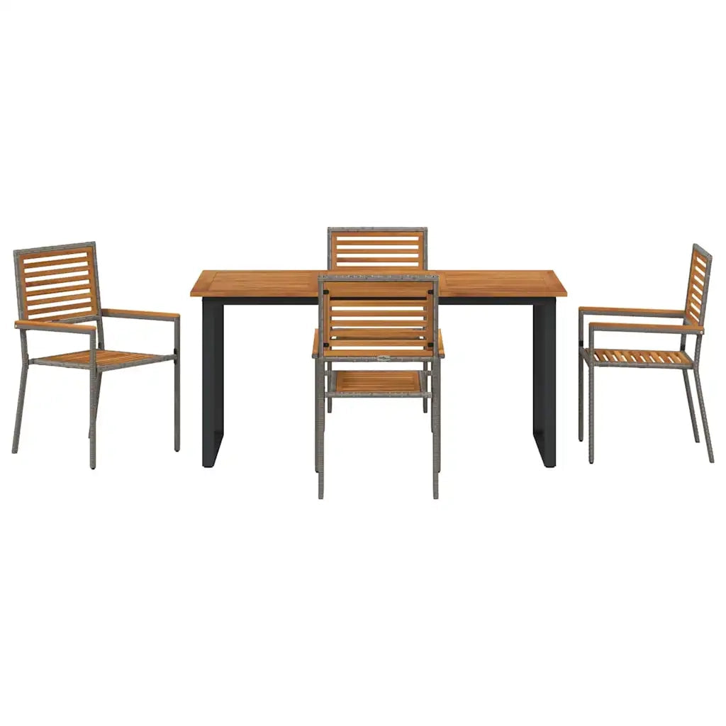 Set da Pranzo per Giardino 5 pcs Grigio 3365458