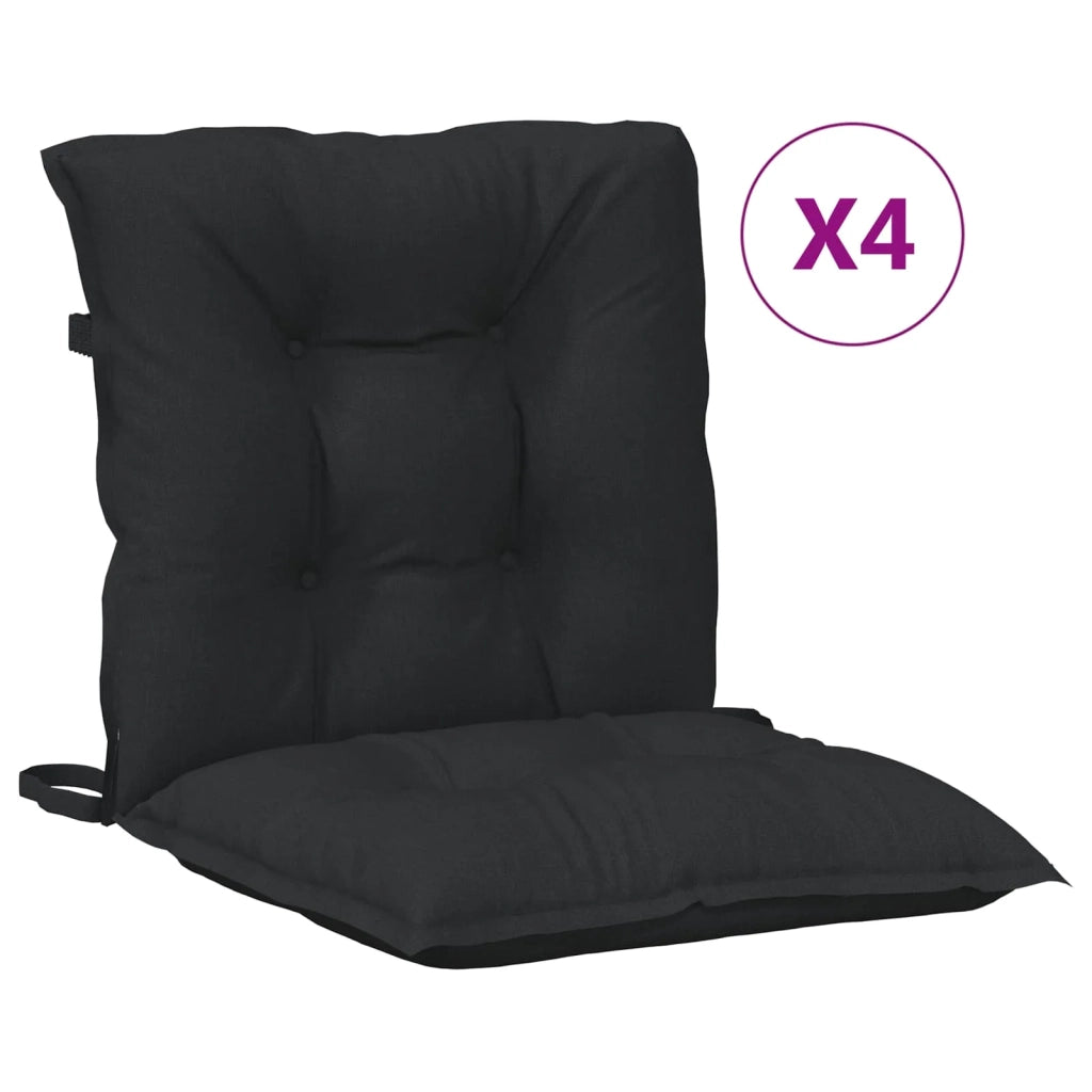 Set di Cuscini per Sedia Bassa 4 pcs Melange Nero 4002401