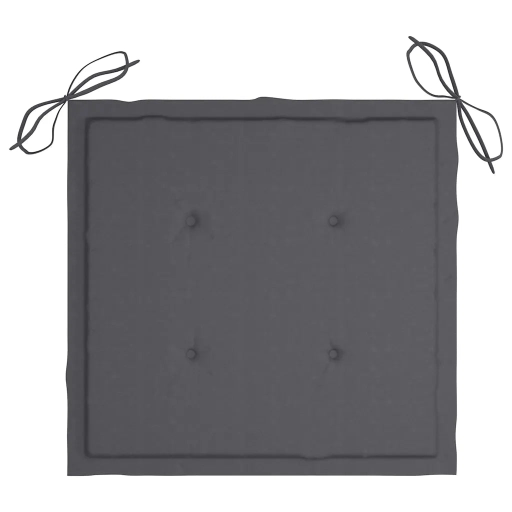 Sedie da Giardino con Cuscini Antracite 4 pz | Sedie da Esterno Massello di Teak