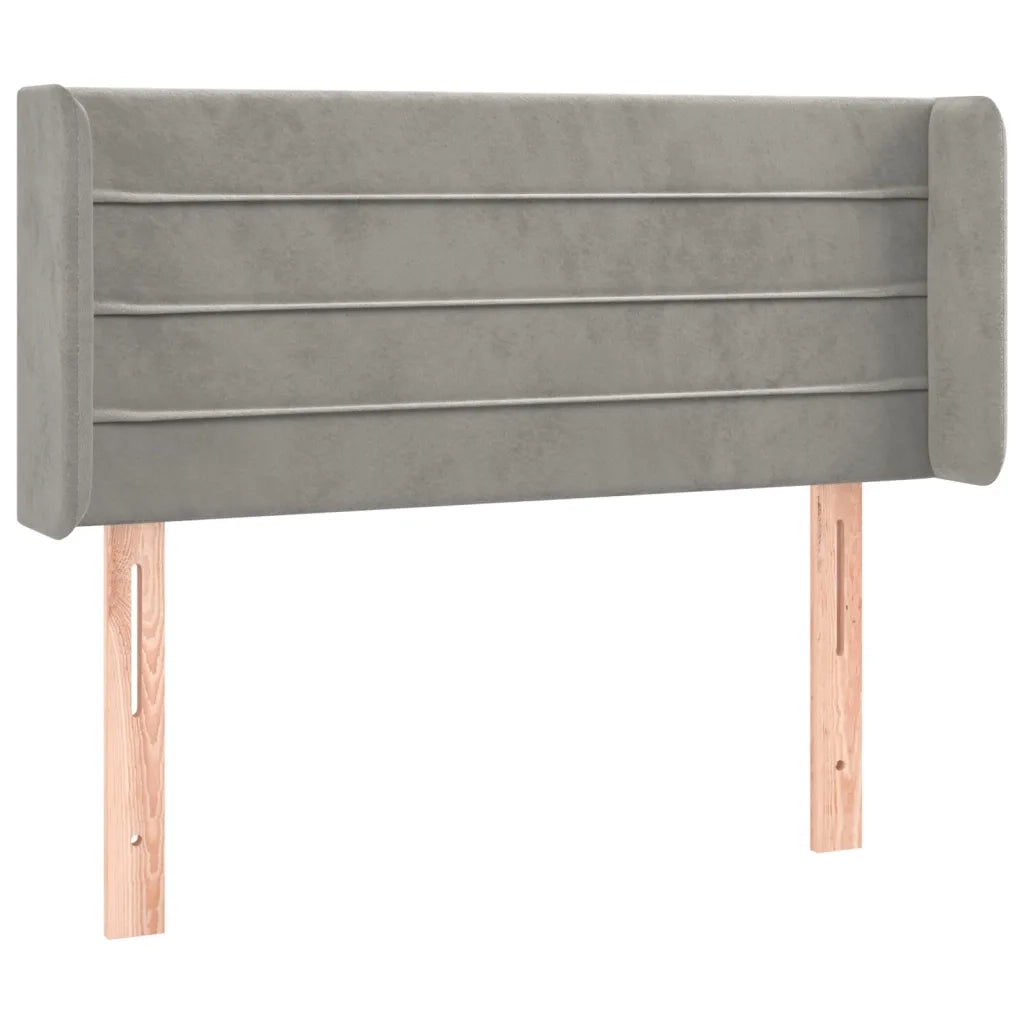 Testiera Grigio Chiaro a LED 103x16x78/88 cm in Velluto 3123418