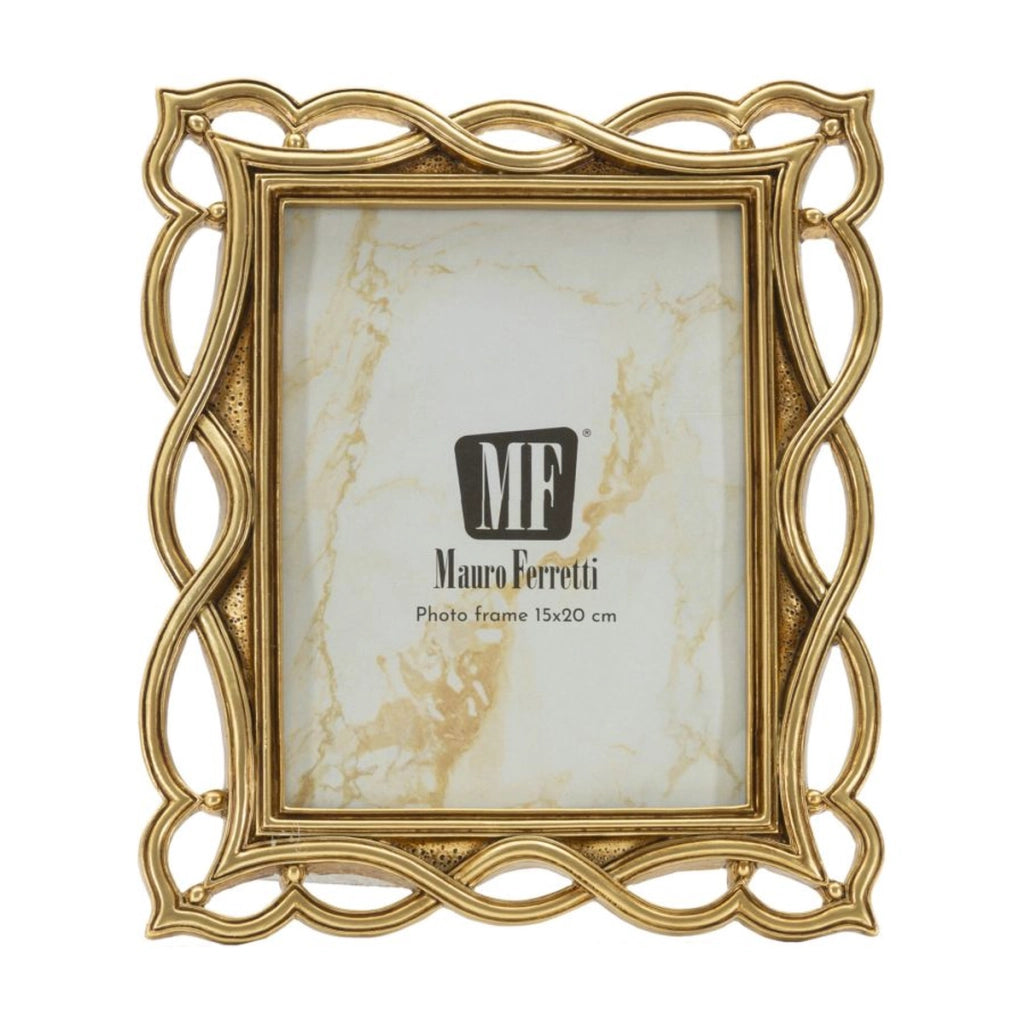 Cornice portafoto Wave oro dal profilo ondulato 15x20 cm