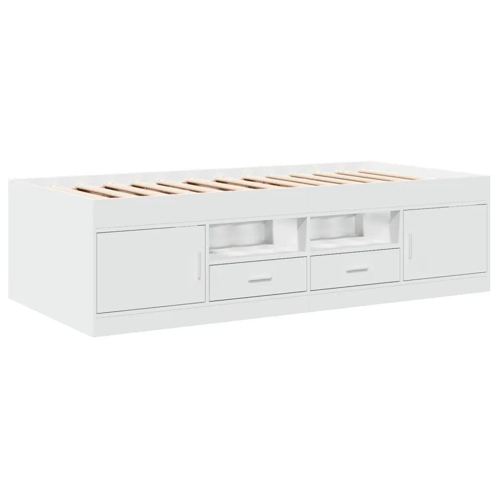Divano Letto con Cassetti senza Materasso-Sofa Letto-Daybed Bianco 90x200 cm 495544