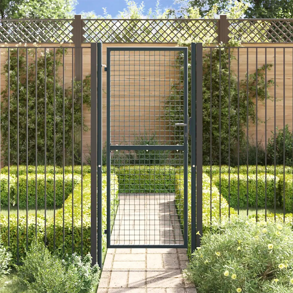 Cancello da Giardino-Porta da giardino in Rete di Acciaio Zincato 100x200 cm Grigio