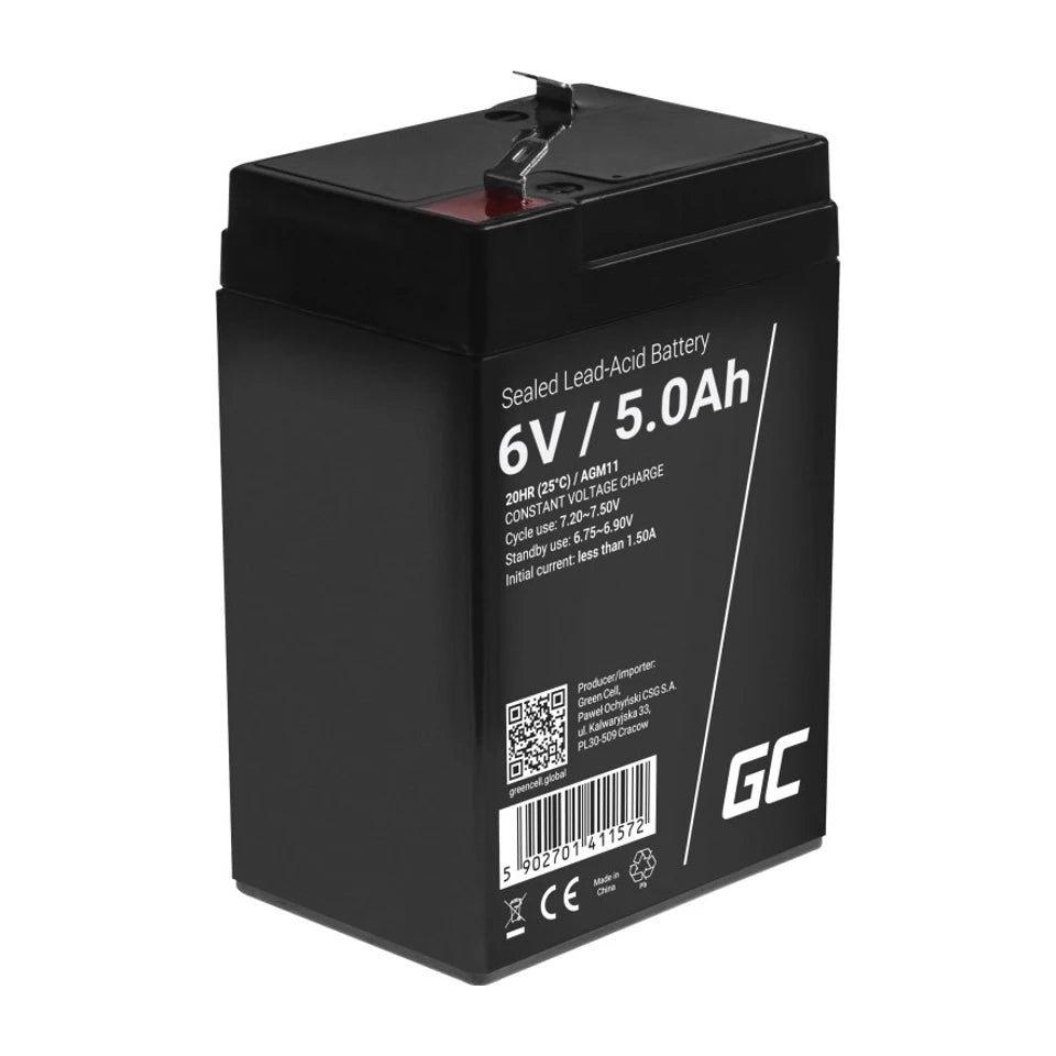 Batteria UPS Green Cell AGM11 al piombo sigillata (VRLA) 6 V 5 Ah