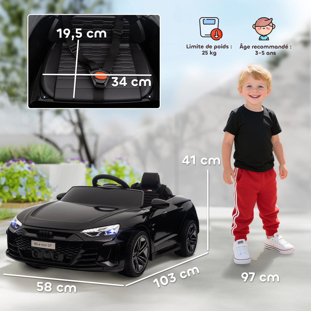 Auto elettrica per bambini 12V ¨C Minimal ¨C Nero, telecomando, 5 km/h, suoni e luci