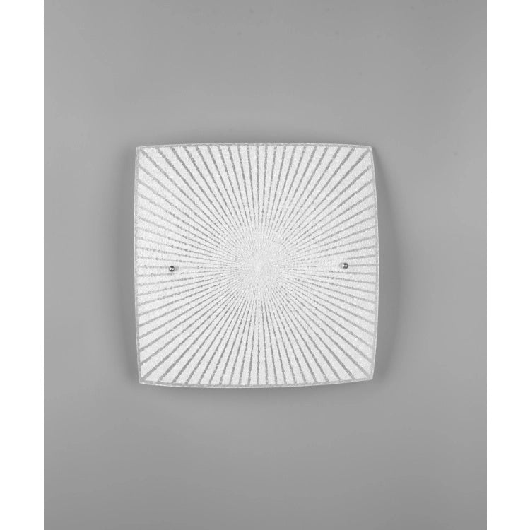 PLAFONIERA ELISA E27 30X30CM IN VETRO DECORO E GRA