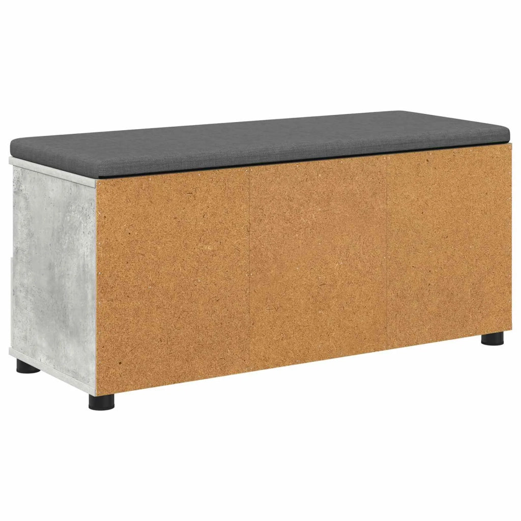 Panca per ingresso con cuscino Grigio Cemento 100 x 38 x 46 cm