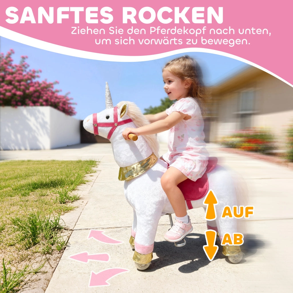 Cavallo a Dondolo per Bambini ¨C Minimal ¨C Design Unicorno in Tessuto Bianco