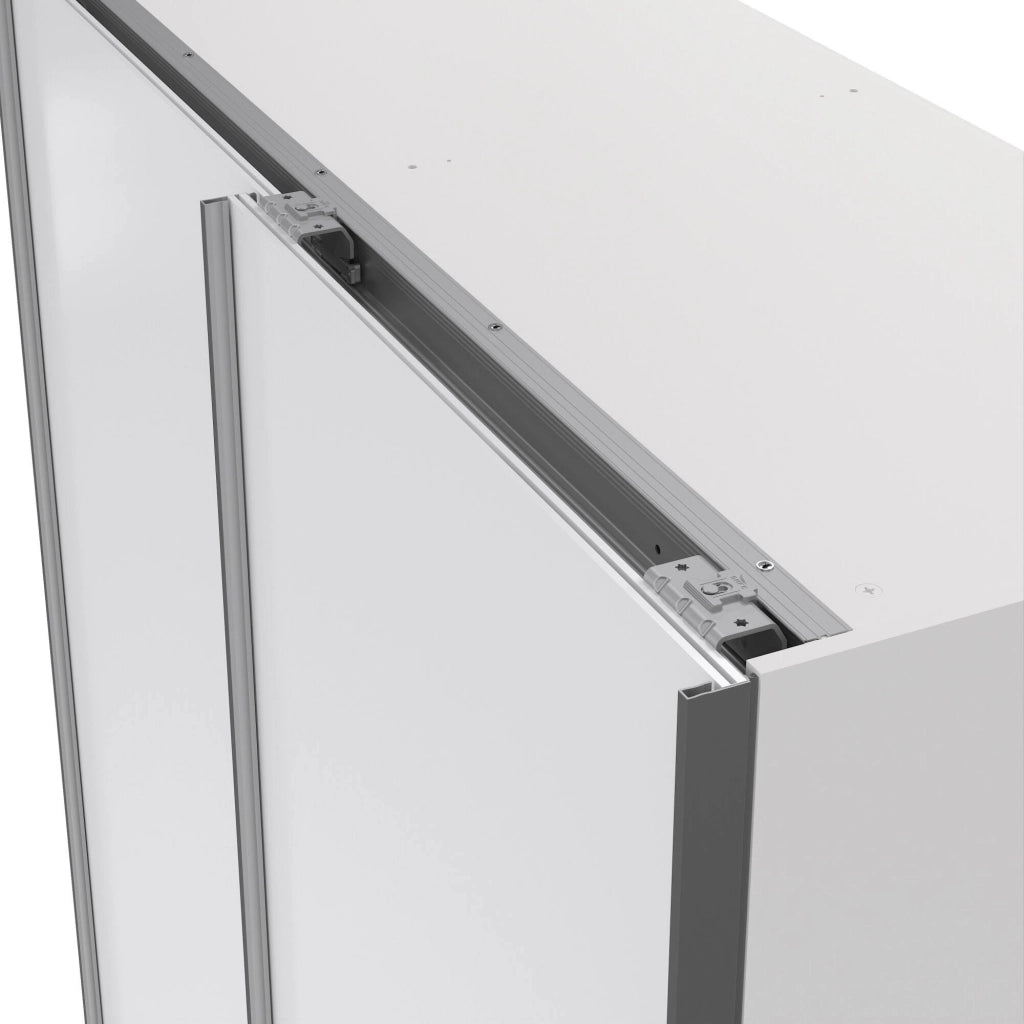 Guardaroba 2 ante Maurice, Mobile camera da letto, Cabina armadio portabiti, Armadio appendiabiti, 150x61 h200 cm, Bianco lucido