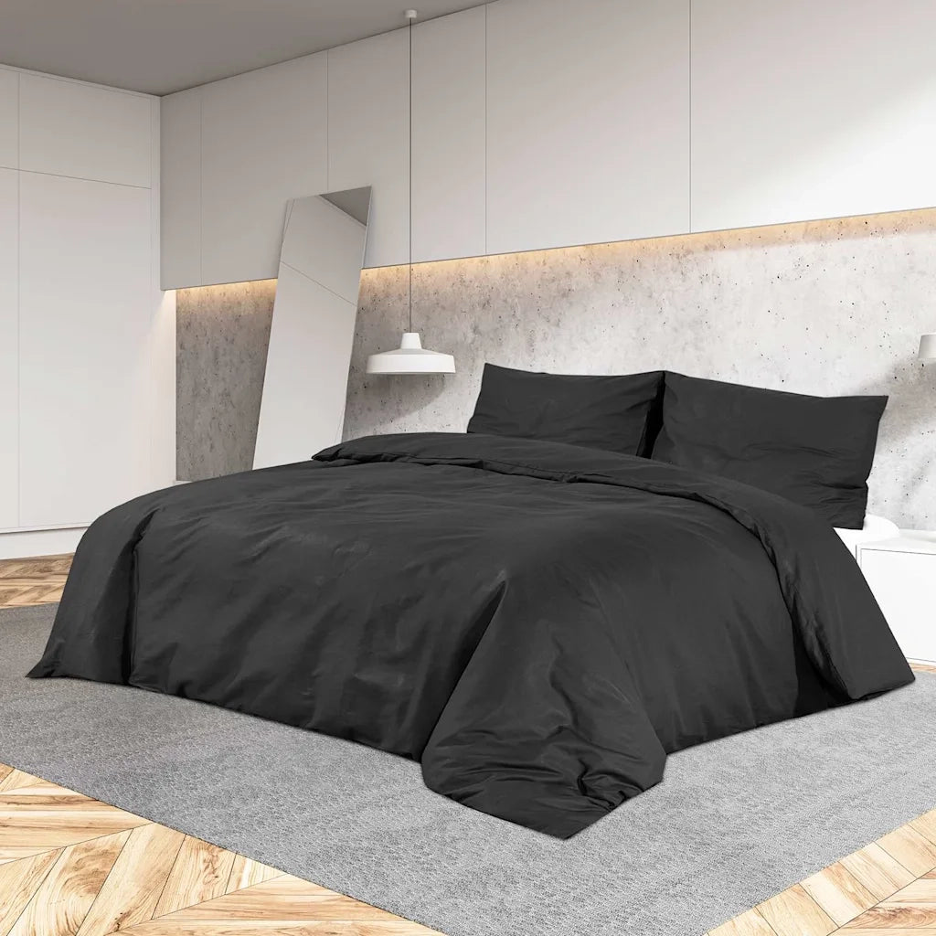Set Copripiumino Nero 220x240 cm in Cotone CFW4408410