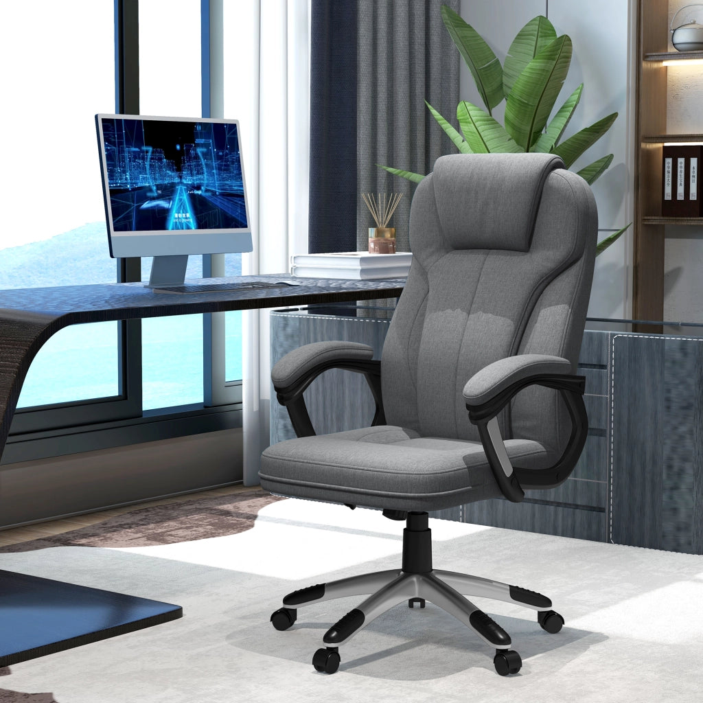 Sedia da Ufficio Girevole con Basculante ¨C zephmum ¨C Grigio 66x75x110-120cm