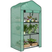 Serra da giardino con scaffali 3 livelli ¨C Xylo ¨C acciaio verde 59x39x127 cm balcone esterno