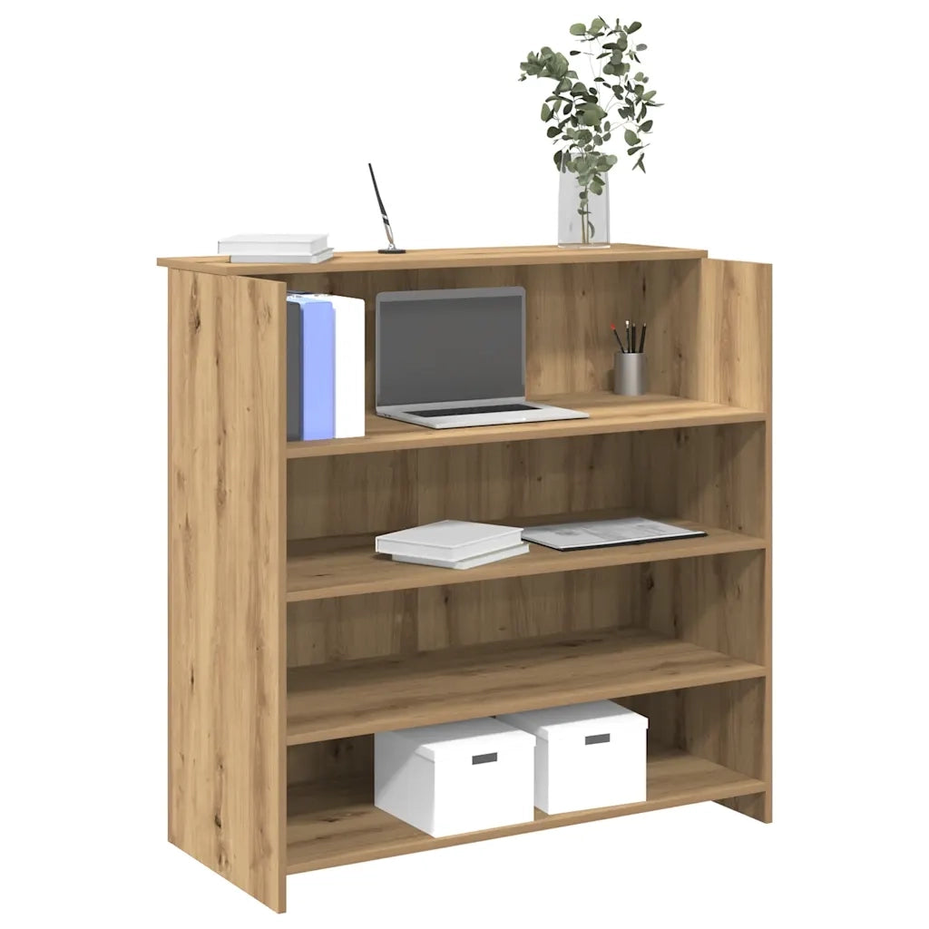 Banco Reception | Scrivania | Tavolo da Ufficio Rovere Artigianale 100x50x103,5cm in Truciolato