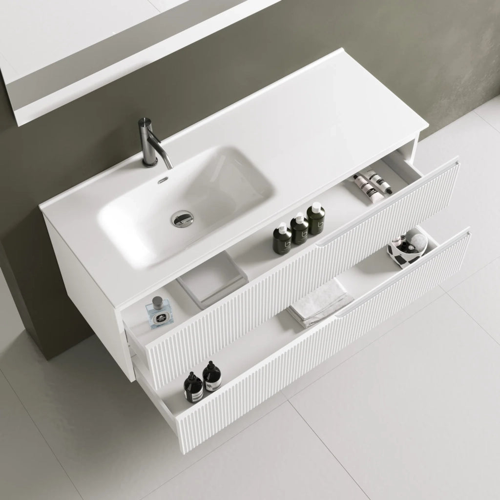 Composizione vasca SX 4 pezzi VENERE bianco opaco