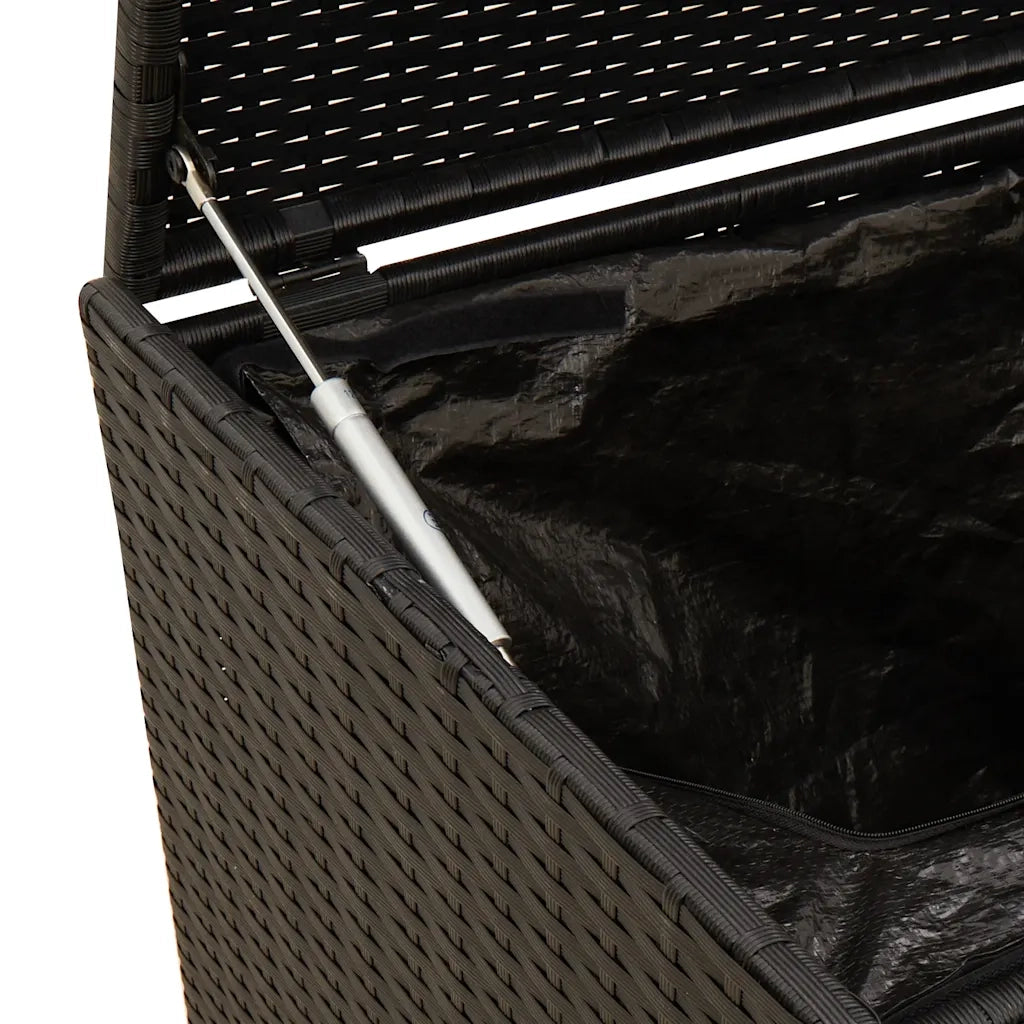 Contenitore da Giardino con Ruote Nero 190L in Polyrattan CFW9917577