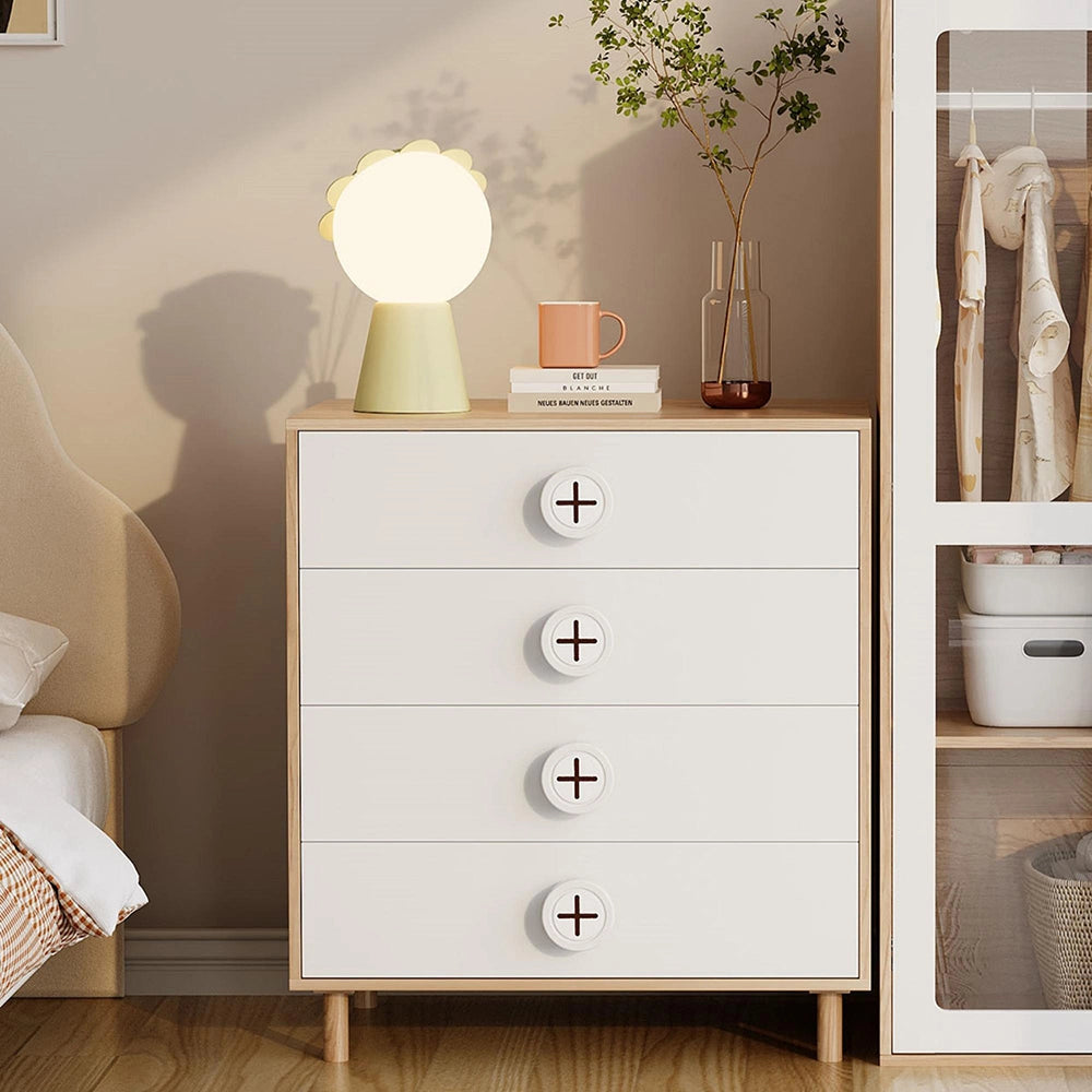 Comò/Cassettiera Bambino 80x54x90cm - Xylo - con 4 Cassetti, Colore Bianco