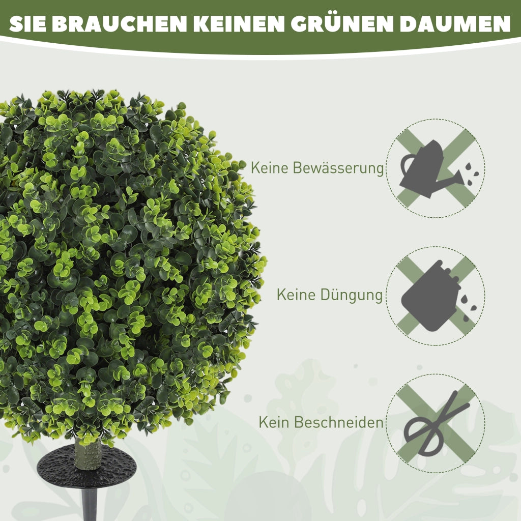 Set 2 Piante Artificiali Bosso Sfera ¨C Xylo ¨C Verde UV-resistente Interno Esterno