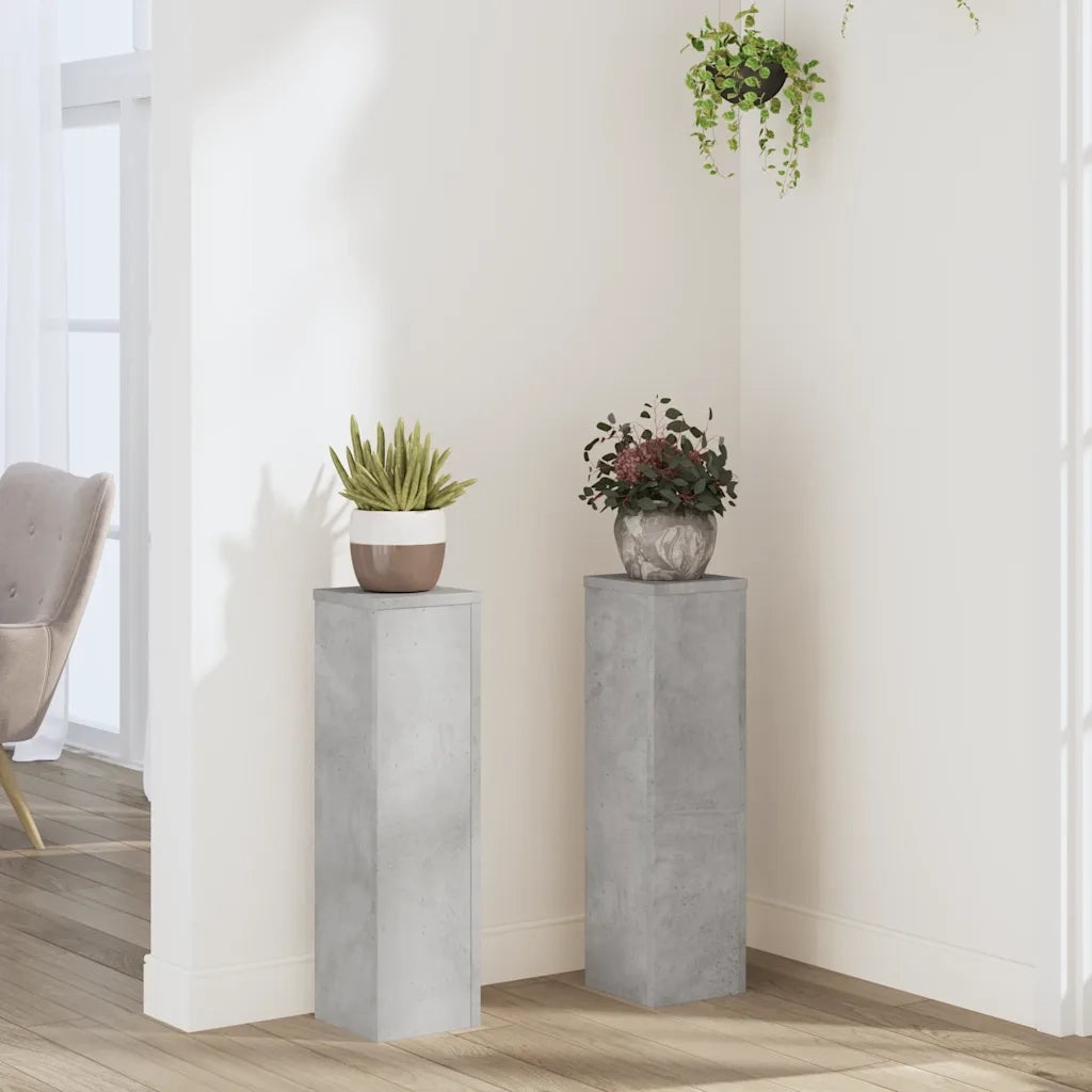 Supporti per piante | Sostegno per piante 2 pz Grigio 17x17x60 cm Legno Multistrato
